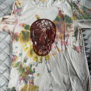 Colorful Skull Print Womens Shirt